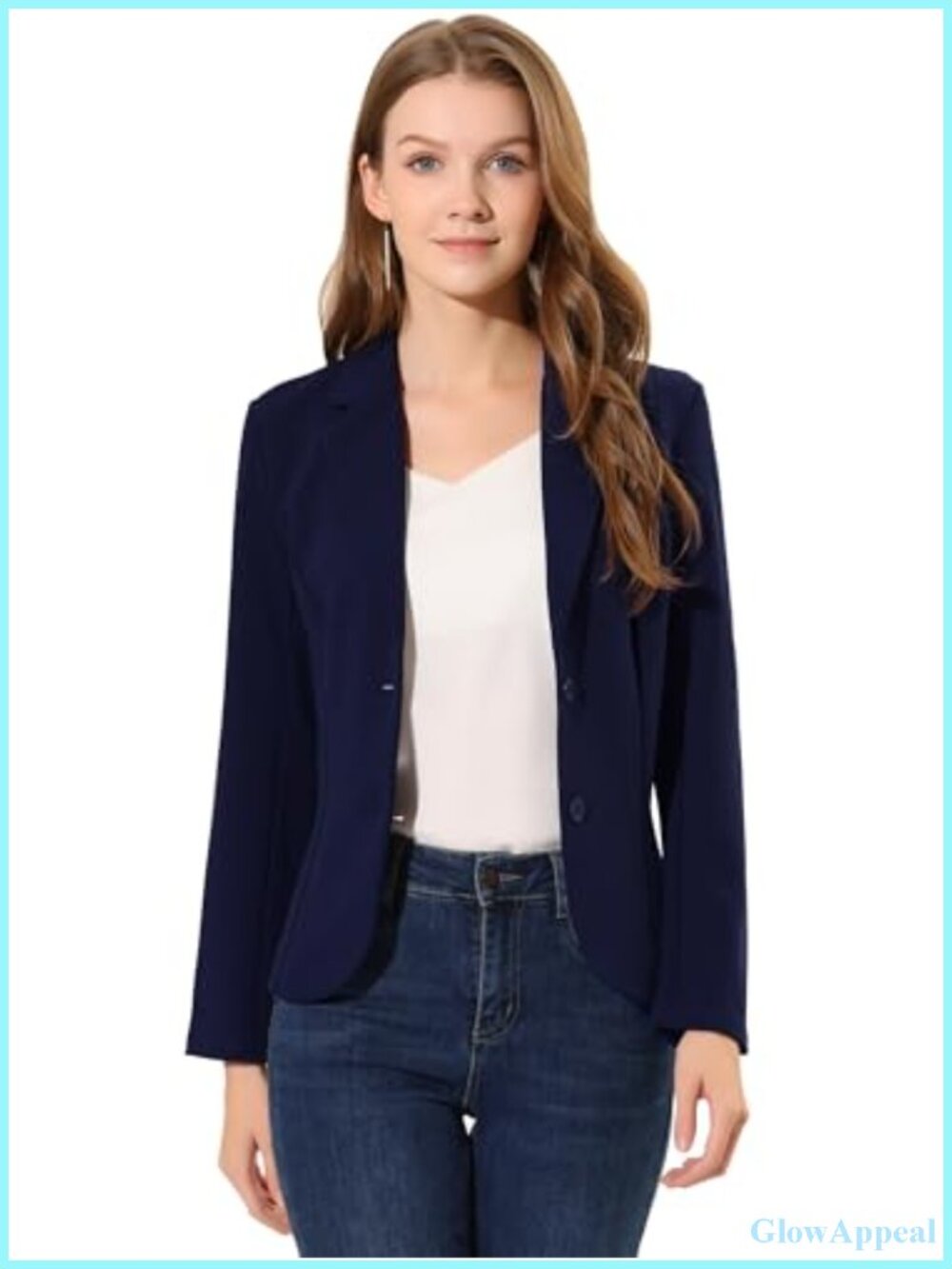 Women's Work Office Blazer Stretch Knit Long Sleeve Notch Lapel Suit Jacket